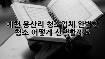 예천 용산리 청소업체: 완벽한 청소, 어떻게 선택할까요?