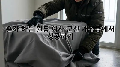 혼자 하는 원룸 이사, 군산 개정동에서 성공하기!